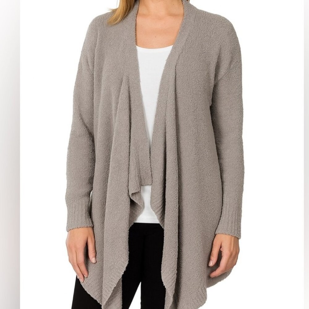 UGG Phoebe Wrap Cardigan Teddy Bear Sweater Grey Size Small Open Front Nubby